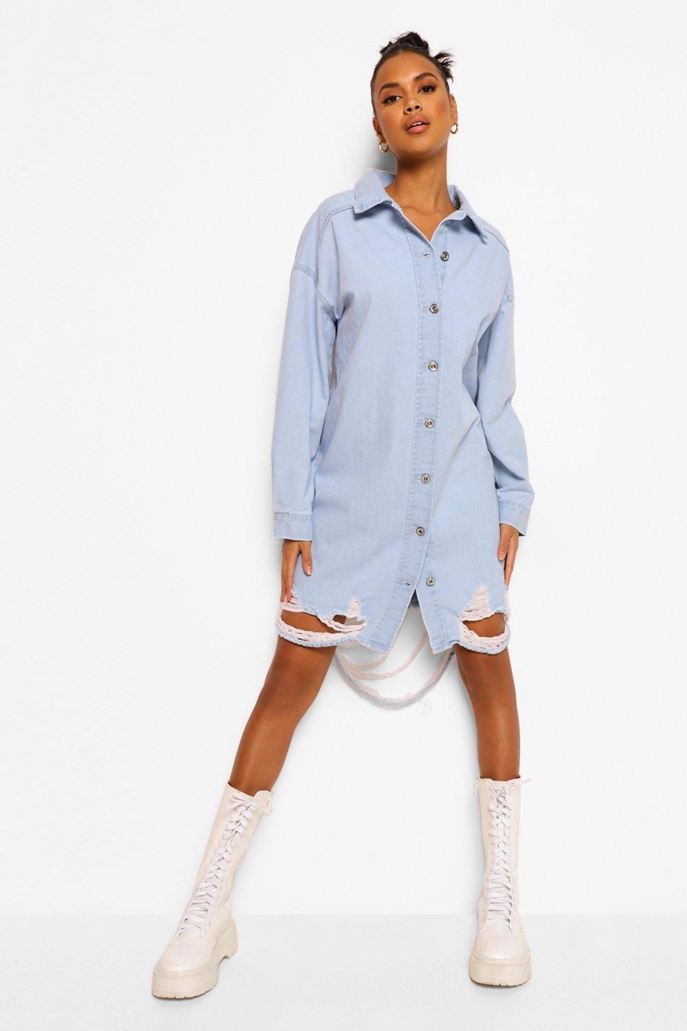 Boohoo denim shirt outlet dress